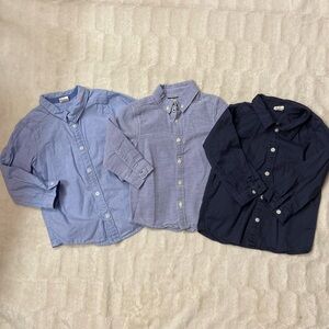 Bundle 3 blue button-down shirts (24m/ 2T)